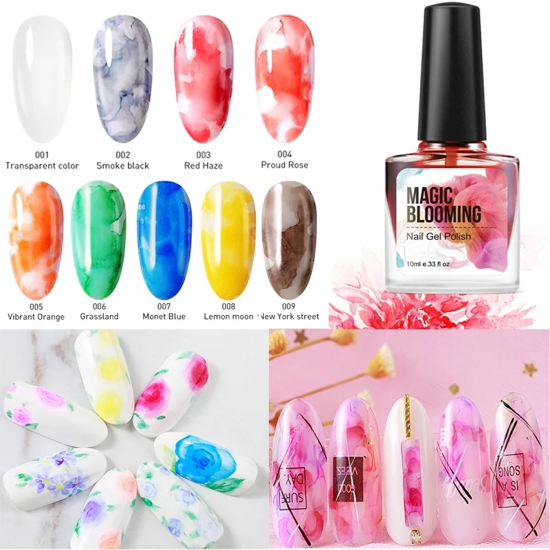 Modelones 9 шт./лот акварель цветок цветы лак для ногтей Гель Длительное Действие