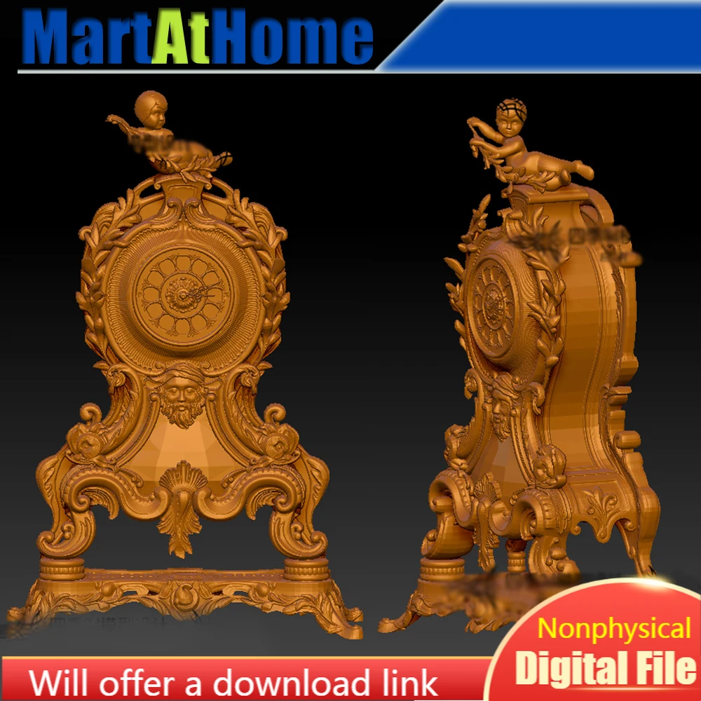 3D модель STL файл Круглый Резной рисунок пол часы для ЧПУ маршрутизатор гравировка