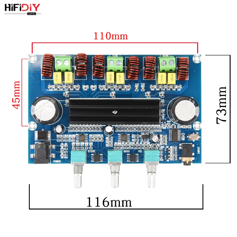 Плата цифрового усилителя TPA3116D2 Bluetooth 5 0 громкость 2 1 каналов стерео класс D 50 Вт * +