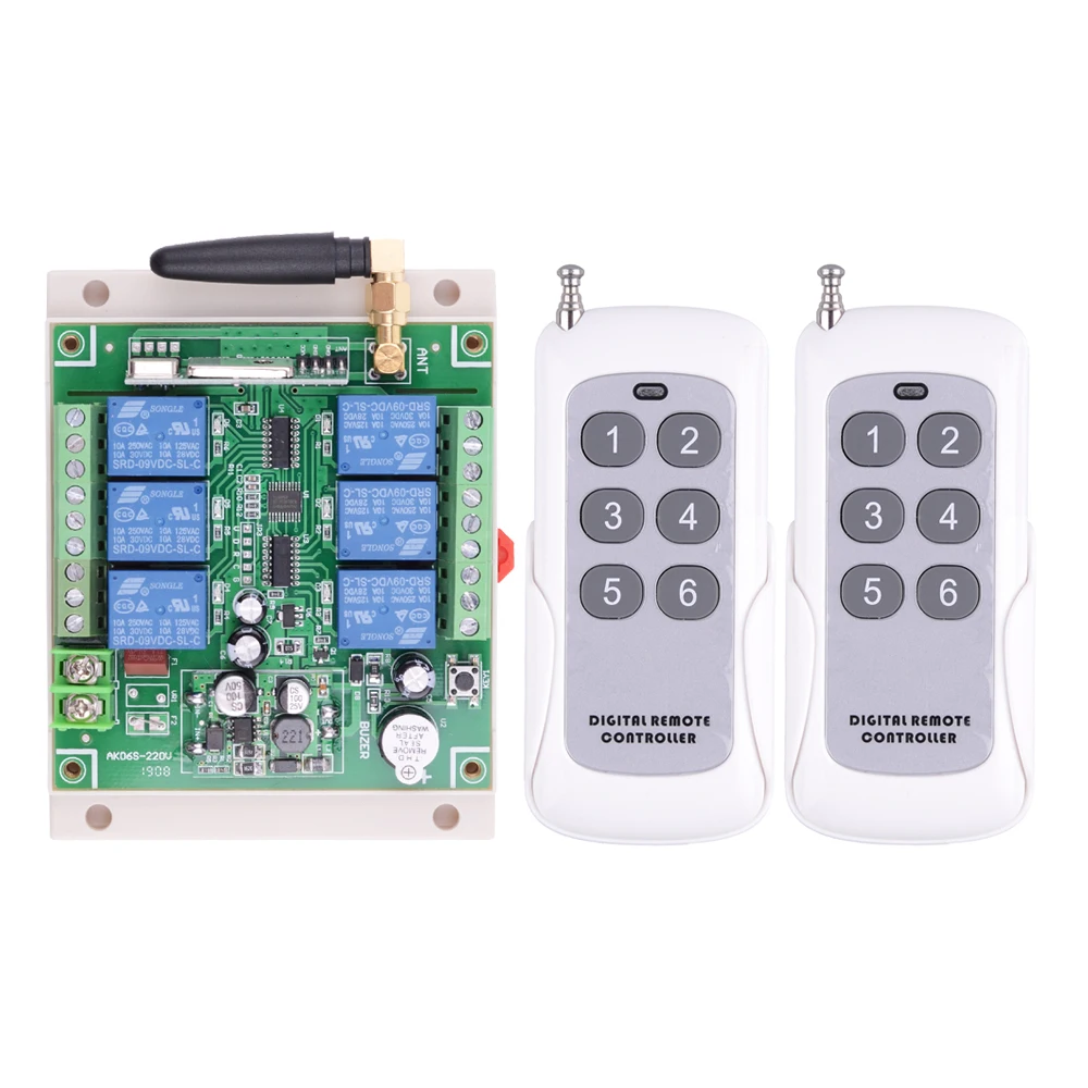 DC 12V 24V 36V 6 канальный РЧ Беспроводной переключатель системы дистанционного