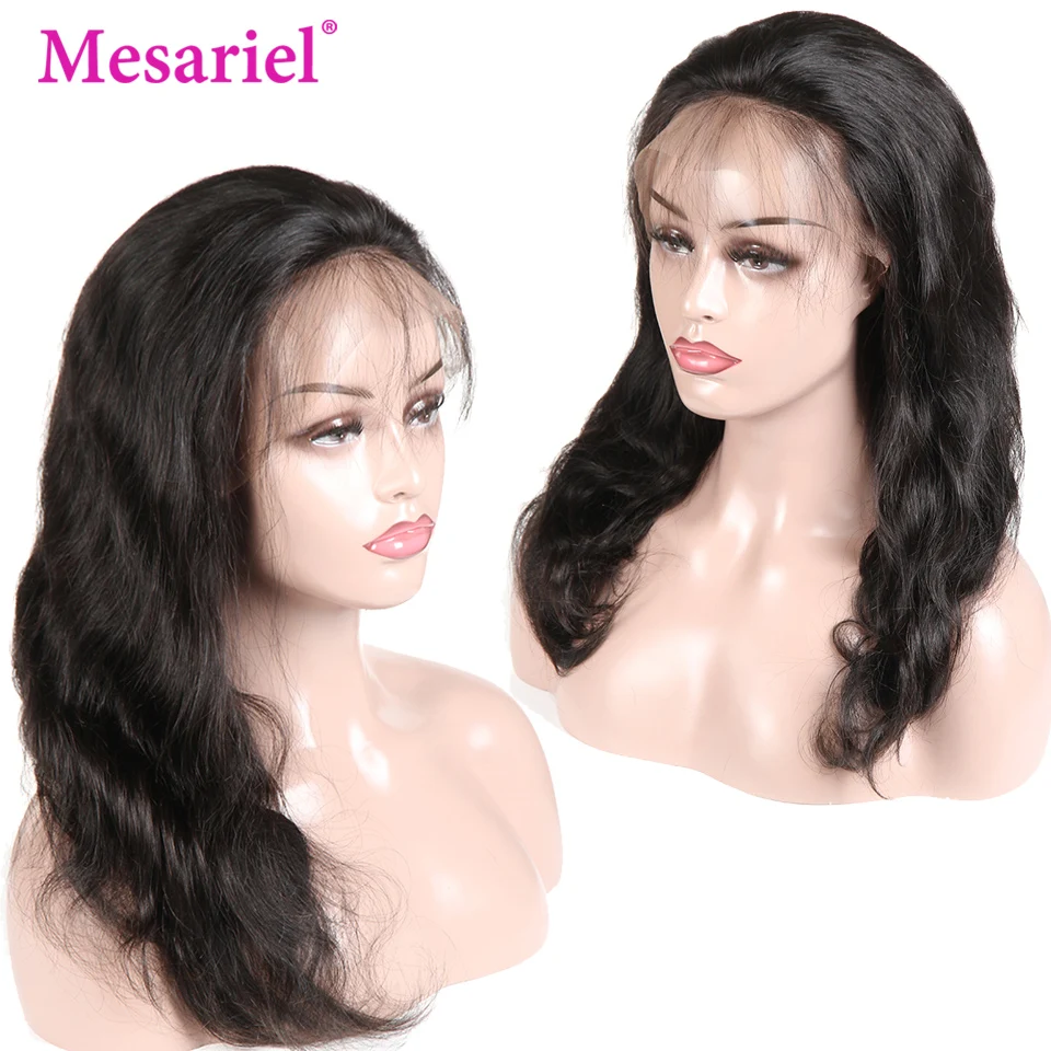 Mesariel 150% человеческие волосы на кружеве Wigs360 предварительно сорвал Remy перуанские