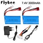 18650 7,4 V 3000MAH lipo батарея 2s для Wltoys 12423 10428 12429 12401 12402 12402A RC автомобильные запасные части зарядное устройство 7,4 V 20C батареи