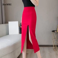 plus size faldas mujer moda 2020 fashion long skirts womens high waist red korean skirt office women sexy black skirt