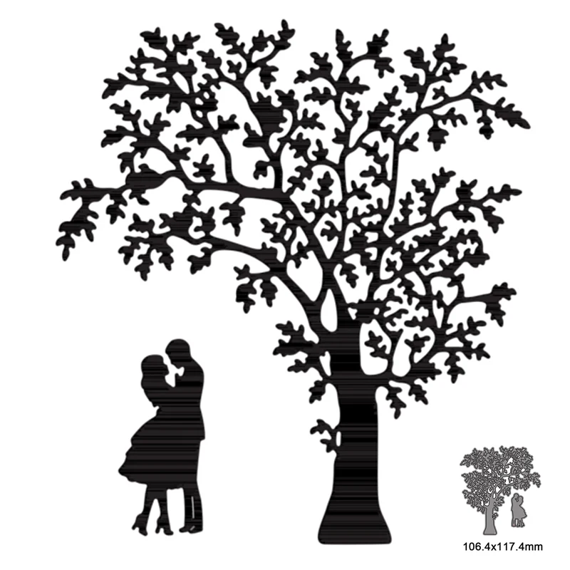 

Couple under the tree Metal Cutting Dies For Scrapbooking Photo Album Card Paper Embossing Craft DIY Die Cut 2021 New