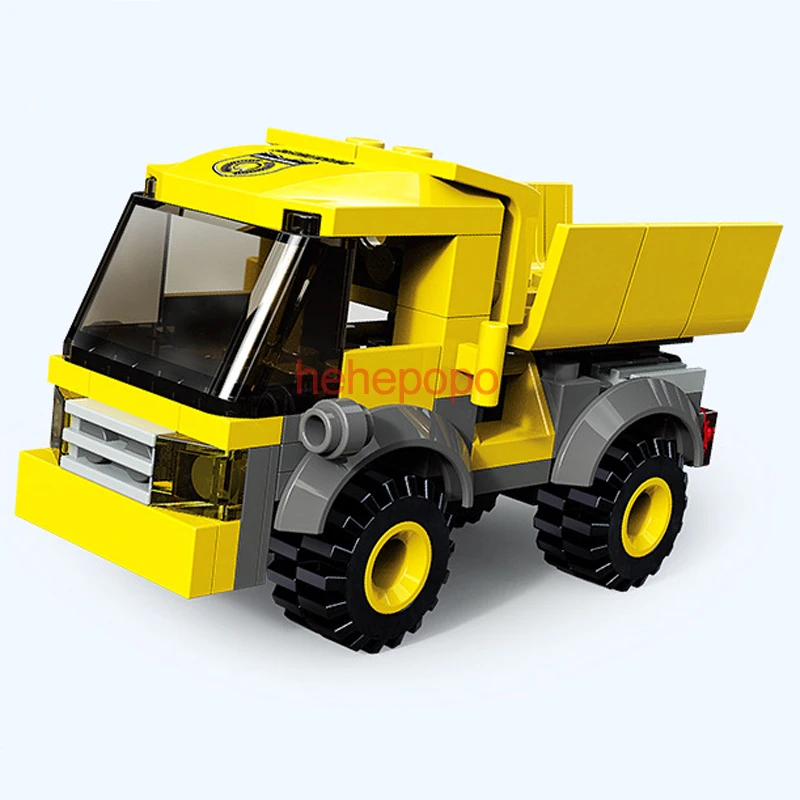

81pcs Dump Trucks Building Blocks Middle Size Mini Tractor Building Blocks Kids Toy Compatible Mini Bricks