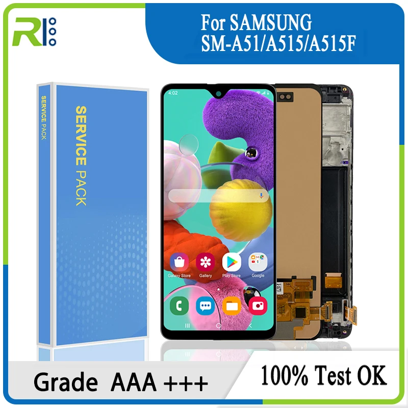 

ЖК-дисплей Super Amoled A51 для Samsung Galaxy A51 A515, сенсорный экран с цифровым преобразователем для Samsung A515 A515FN/DS A515F