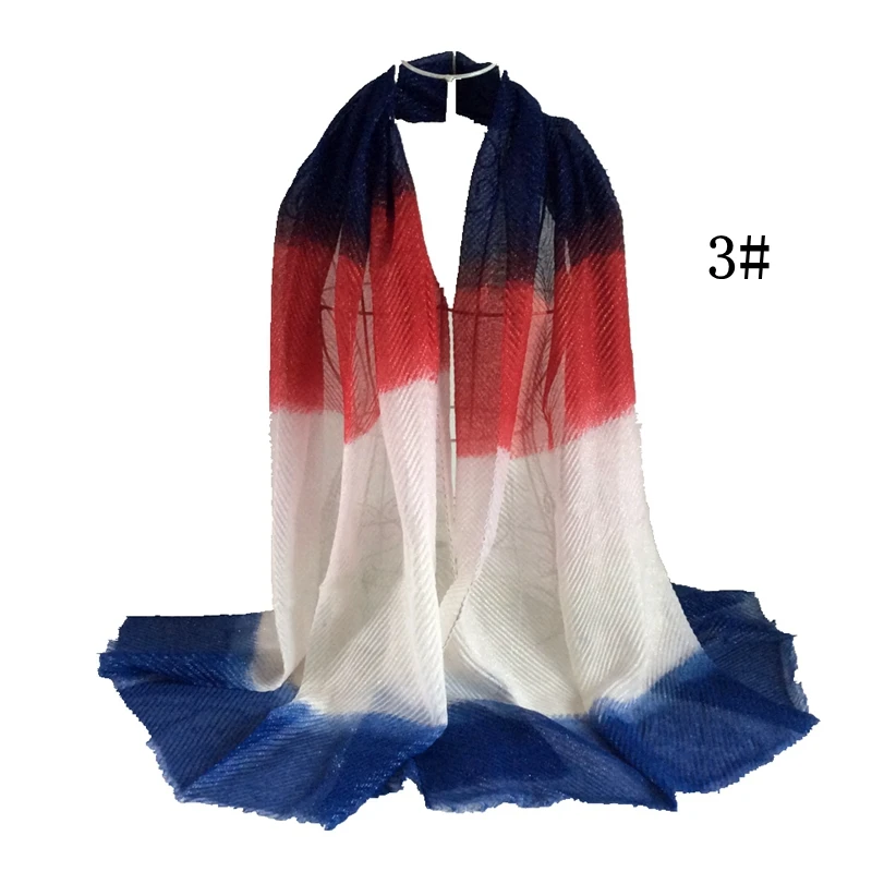 

Ombre Shawls Wrinkle Hijab Gold Thread Scarf Stretchy Headband Scarves Muslim Glitter Shawls Gringed Polyester Wraps 10pcs/lot