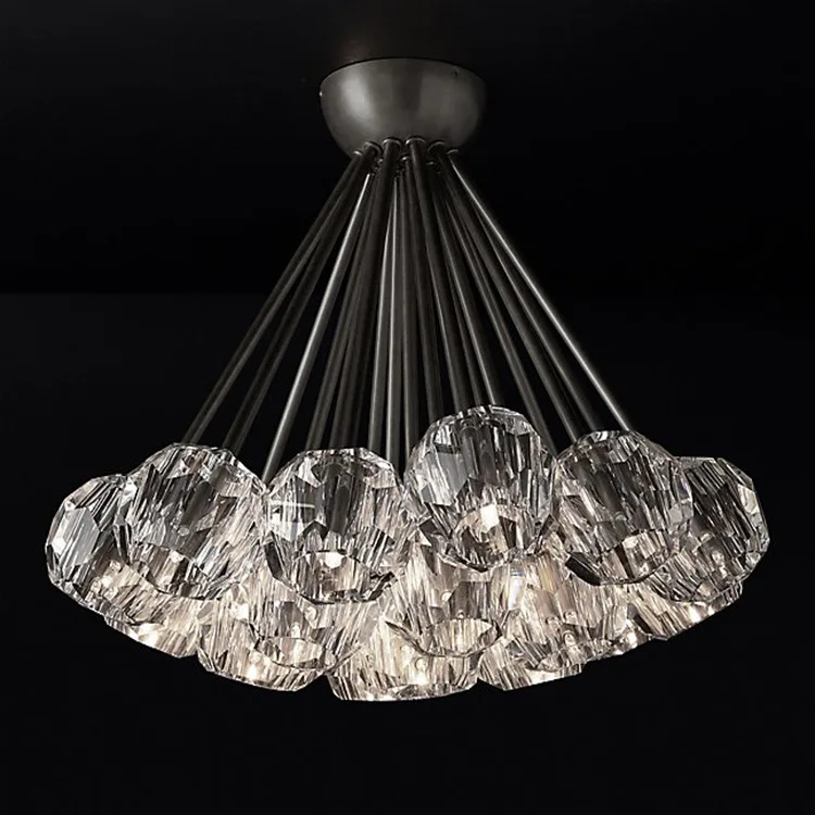 

Luxury Clothing American Chandelier Store Crystal Ball Chandelier Modern LED Bulbs Glass Stone Knob Switch Country Iron 3 Years