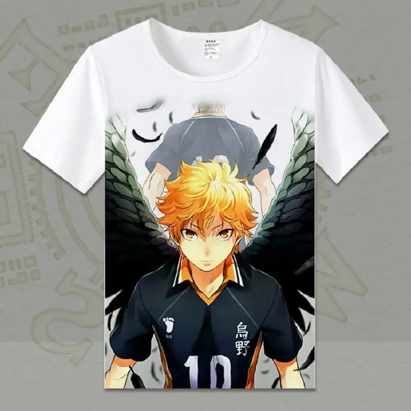 Высококачественная аниме Haikyuu Hinata Shoyo kageyama tobio хлопковая короткая футболка