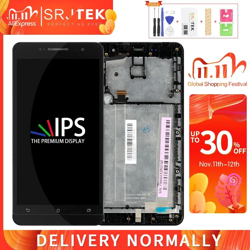 ЖК матрица Srjtek для Asus Zenfone 6 A600CG A601CG T00G сенсорный экран с дигитайзером полная