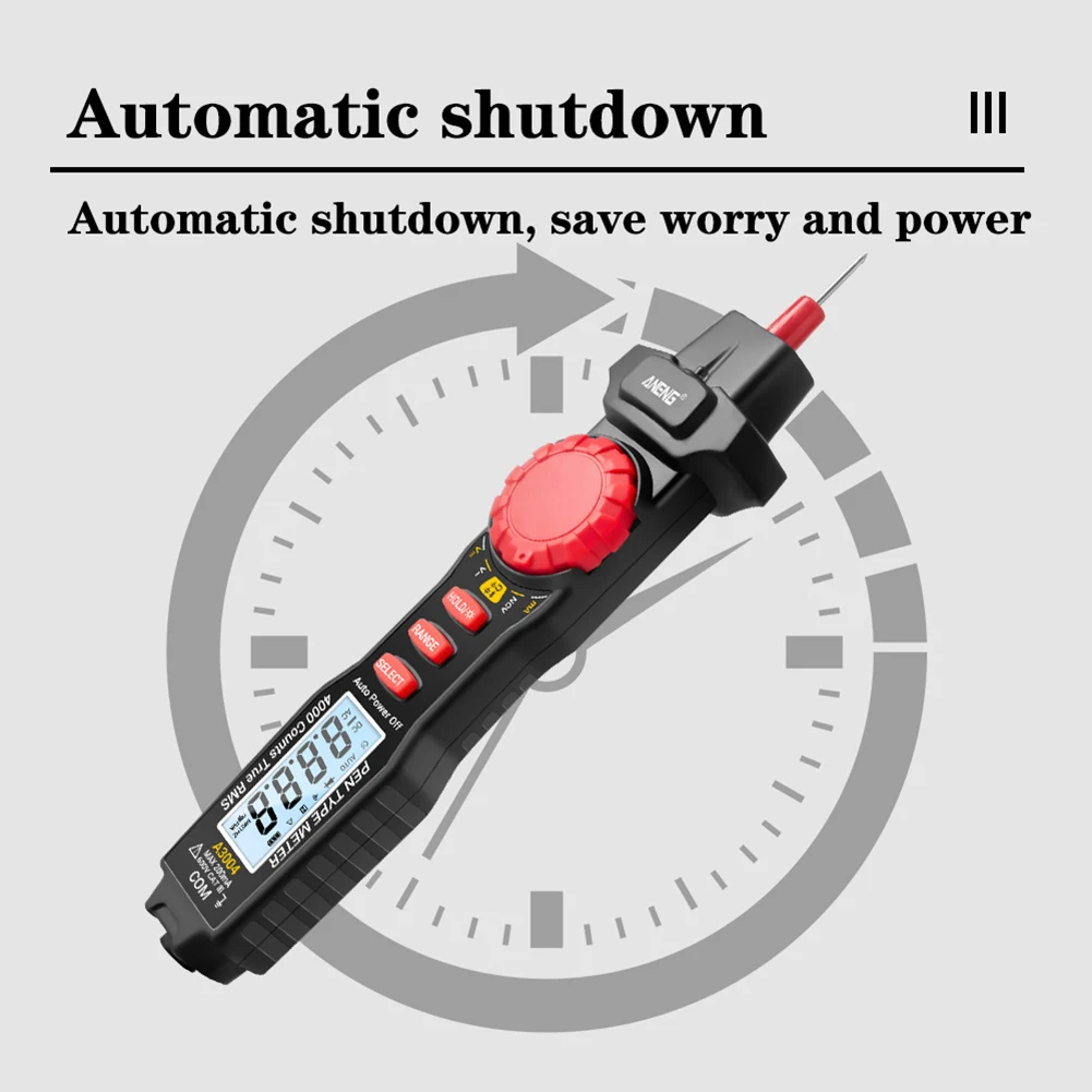 

ANENG A3004 Multimeter Pen Type Meter 4000 Counts Non Contact AC/DC Voltage Resistance Capacitance Diode Continuity Tester Tool