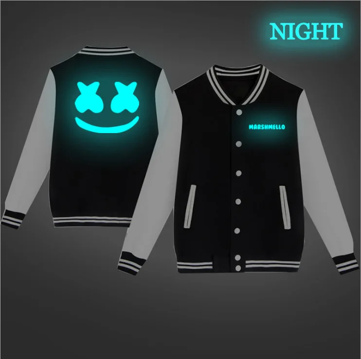 Бейсбольная рубашка с рисунком аниме DJ Marshmello куртка Marshmallo креативным принтом