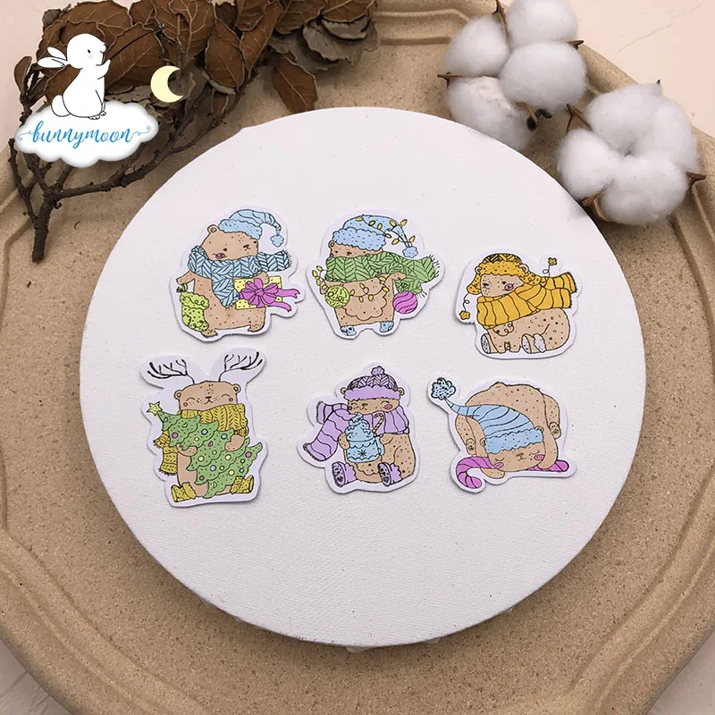 Bunnymoon зимние Животные прозрачный силиконовый штамп/замазка для &quotсделай сам&quot