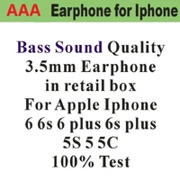 10pcslot aaaquality 3 5mm headset in ear earphone headphones with new packaging with remote mic for 3 5mm plug 5s 6 6s plus