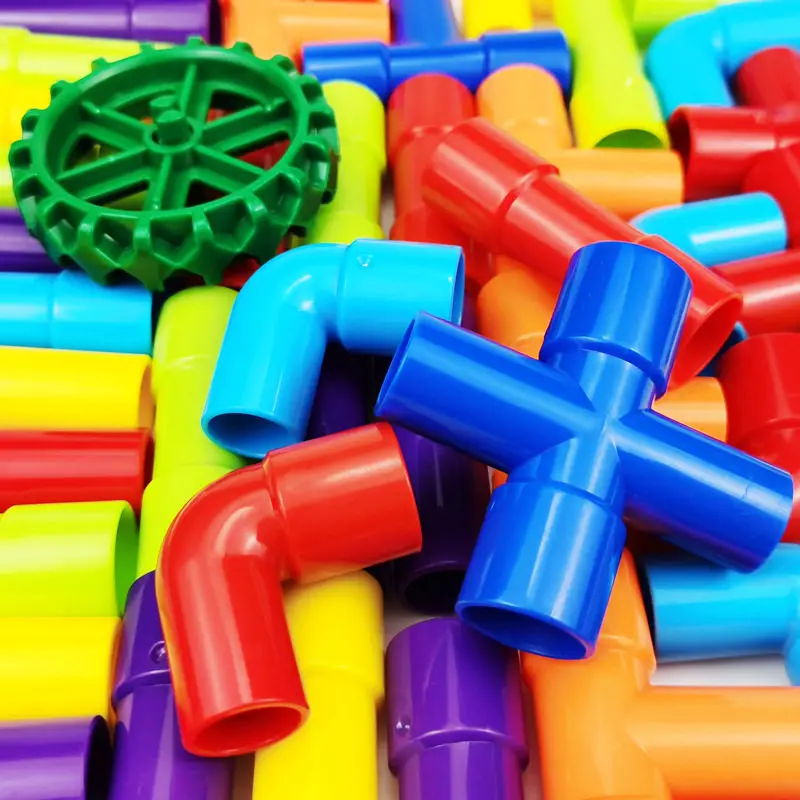 

DIY Water Pipe Building Blocks Toys Pipeline Tunnel Construction Enlightening Educational Assembling STEM Toys For Children Gift
