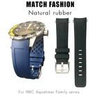 Ремешок FKM резиновый для IWC Aquatimer IW3568, быстросъемный мягкий водонепроницаемый силиконовый браслет, 22 мм