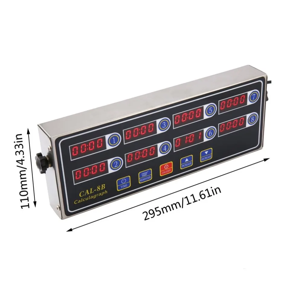 

CAL-8B Portable Calculagraph 8 Channel Digital Timer Kitchen Cooking Timing LCD Display Clock Shaking Reminder Dropshipping