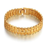 dropship 15mm wide chunky big fashion men bracelet gold bracelet bangle male accessory hip hop party rock jewelry dropshipping