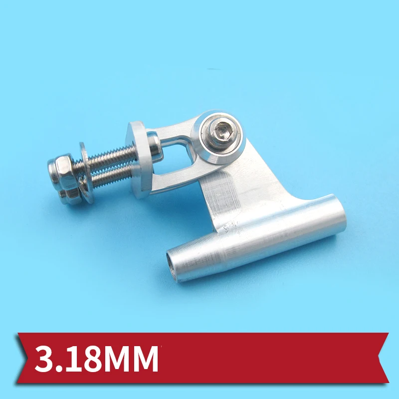 Soporte de eje de 3,18mm, aleaci&oacute;n de aluminio, montaje de ejes traseros de Metal para barcos teledirigidos, piezas DIY, 1 ud.-0