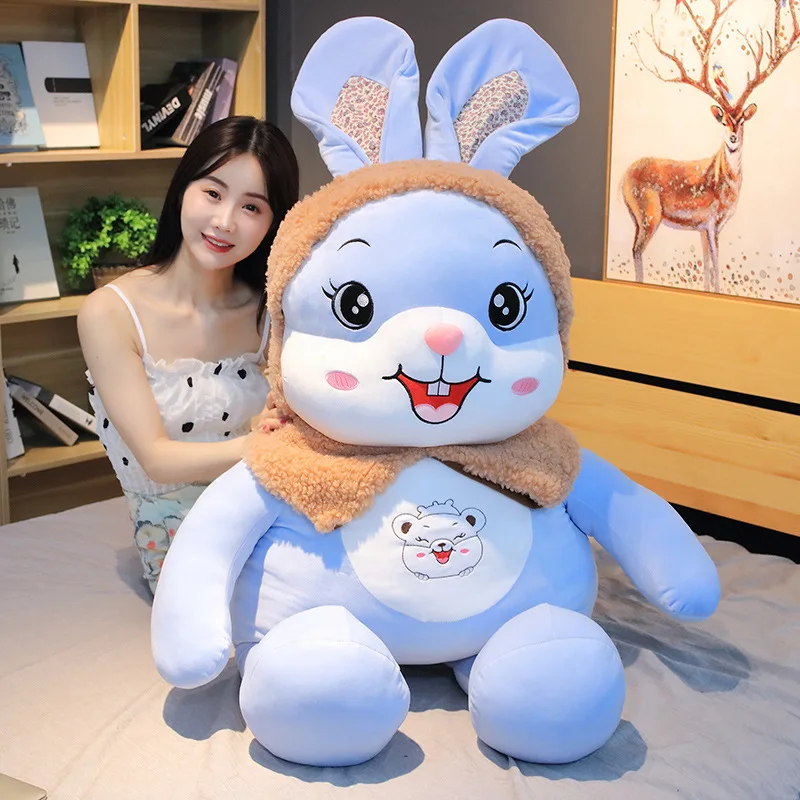 blue rabbit Милая крыса Медведь Кролик три Братья плюшевые игрушки мягкие животные мягкие кролик кукла игрушки для малышей, детей Подарки для девочек на день рождения игрушки для девочек - Цвет: blue rabbit