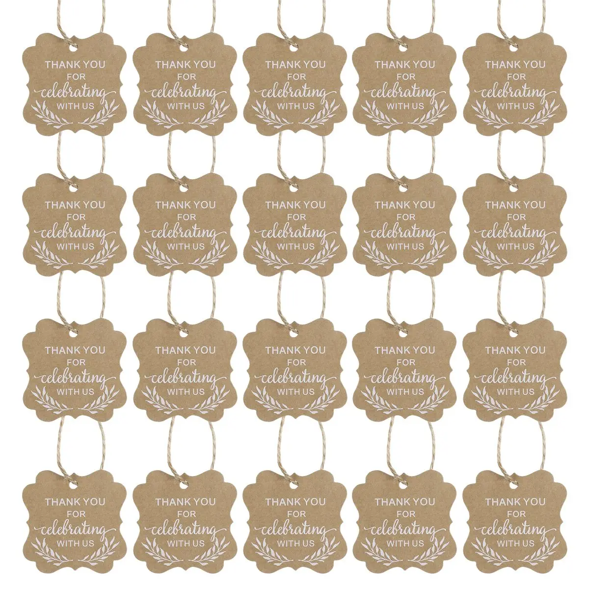 100 шт висячие бирки спасибо крафт бумага печатные упаковочные подарочные