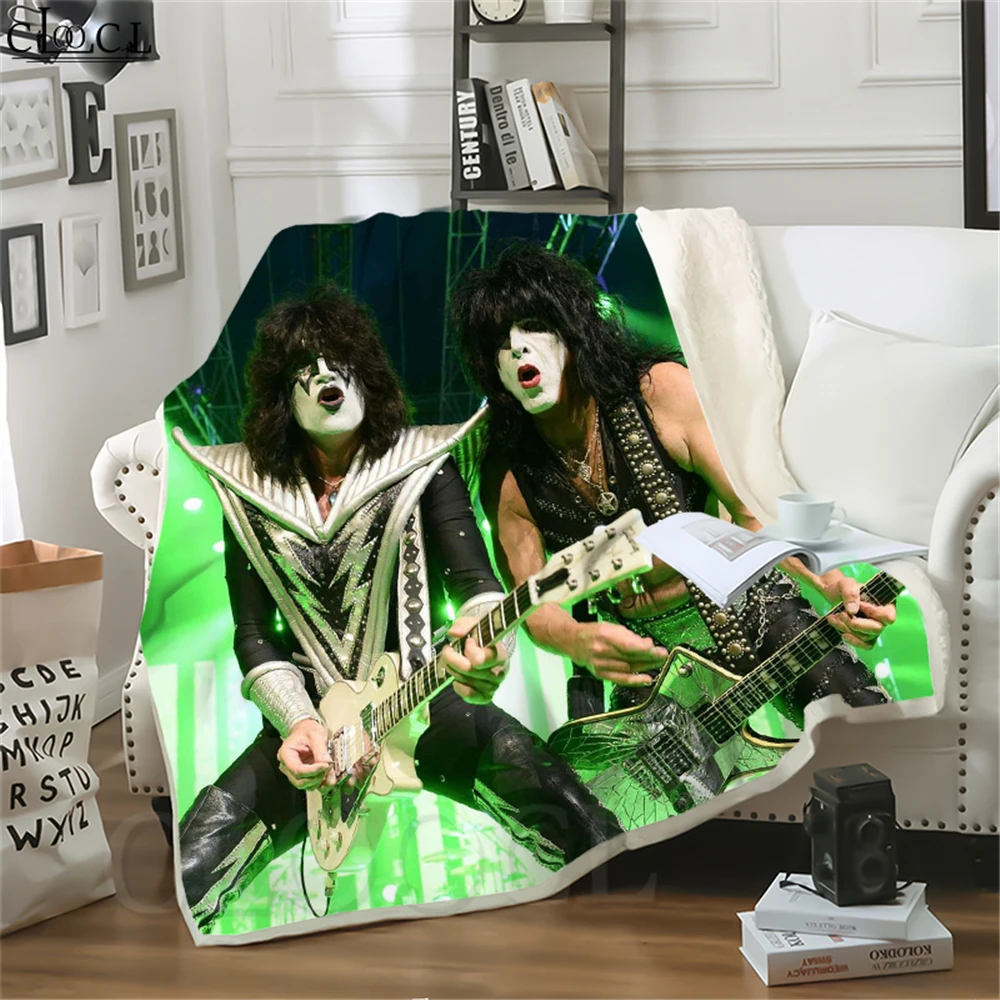 

KISS Rock Band Blankets 3D Double Layer Blankets for Beds Adult Thick Quilt Home Decoration Sofa Fashion Party Throw Blanket