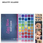 Палетка теней BEAUTY GLAZED для макияжа глаз, прессованные Блестки для макияжа радужные тени, 63 Цвета, кисти для нанесения теней