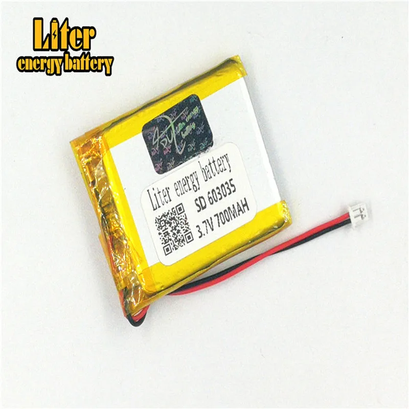 1 25 мм 2pin разъем 3 7 V 603035 700mah аккумуляторная lipo батарея MP3 MP4 MP5 маленькие