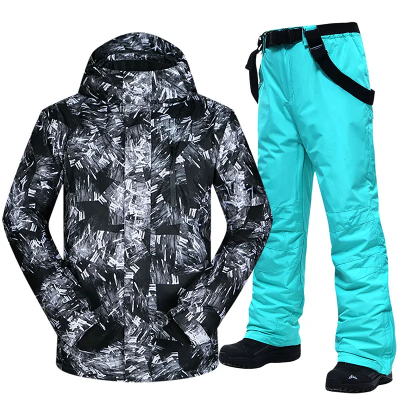 Hot Ski Suit Men Winter New Outdoor Windproof Waterproof Thermal Male Snow Pants sets Skiing And Snowboarding Jacket | Спорт и