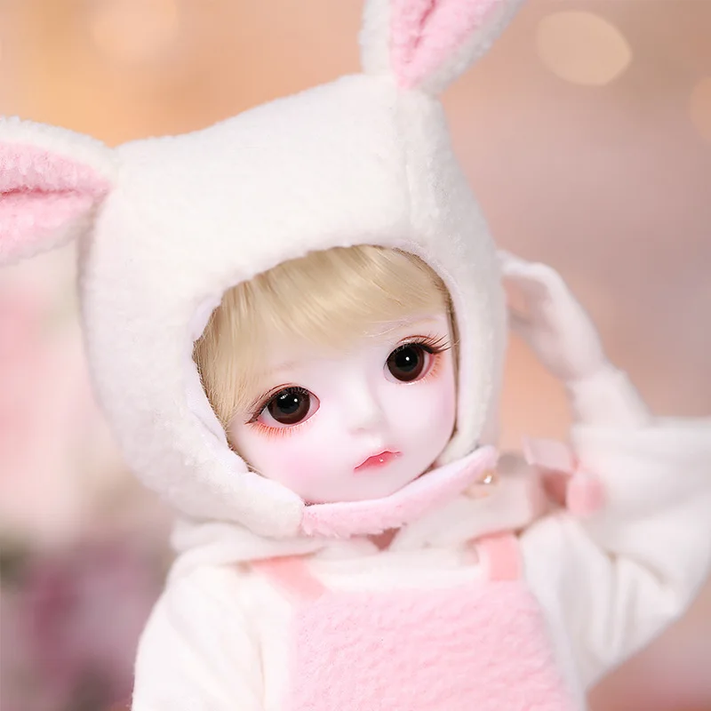 Fullset милая кукла девушка крем 1/6 sd bjd игрушки 26 см тело из смолы с плюшевым кроликом