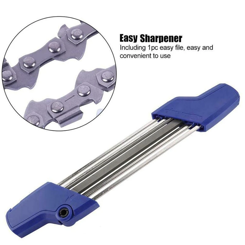 

2 In 1 Easy Chainsaw Chain Blue Sharpener Fast Chain Metal File Saw Sharpener 3/8p Whetstone Sharpening 4.0mm Accessories Tool