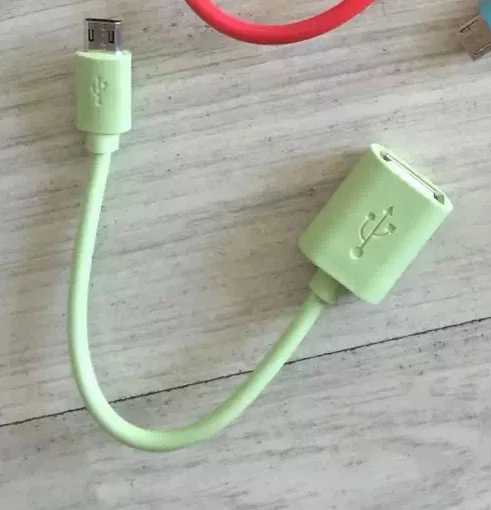 green Протестированный цветной хост микро USB к USB Мини OTG кабель адаптер для samsung Xiaomi htc LG Android телефон для флеш-накопителя глянцевый - Цвет: green