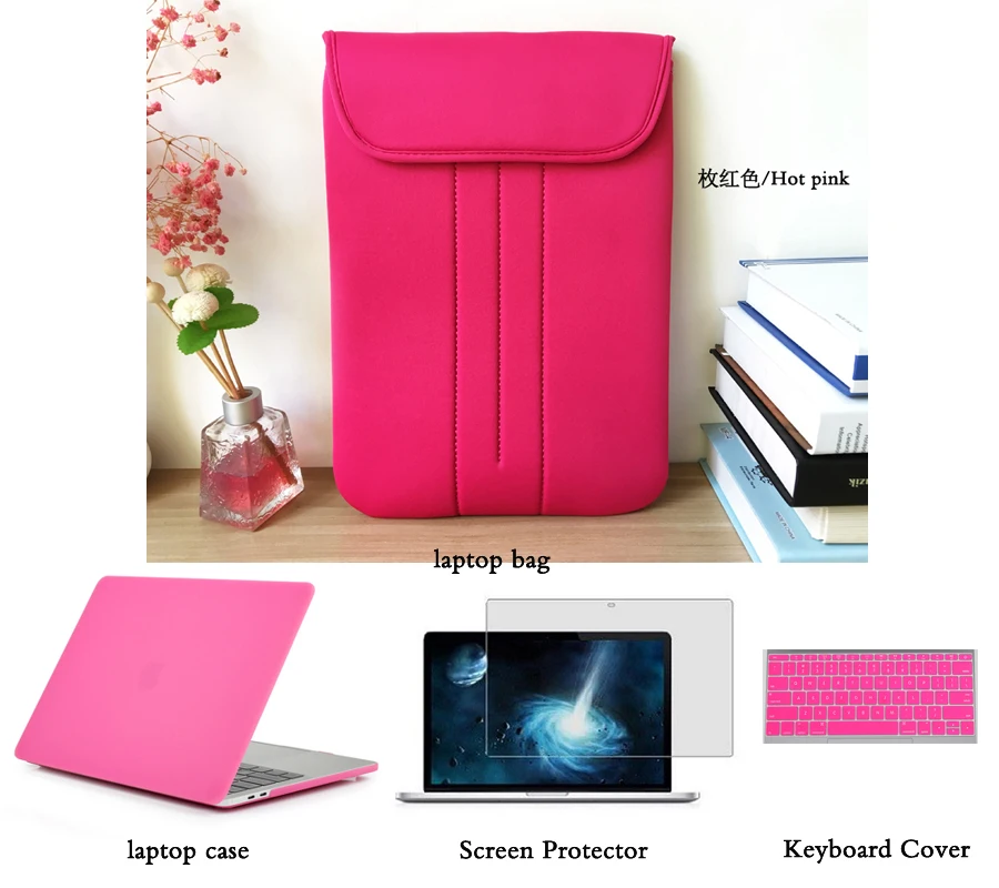Прорезиненный жесткий чехол + сумка экран Protetctor для Macbook Air11 13 Pro 15 Retina 12 дюймов