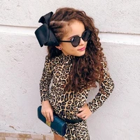 baby girl kids autumn casual dress leopard printzebra print mock neck long sleeves skirt for little girls 6 months to 5 years