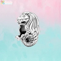 smuxin 925 sterling silver singapore merlion charms fit original pandora bracelets for women jewelry making birthday girl gift