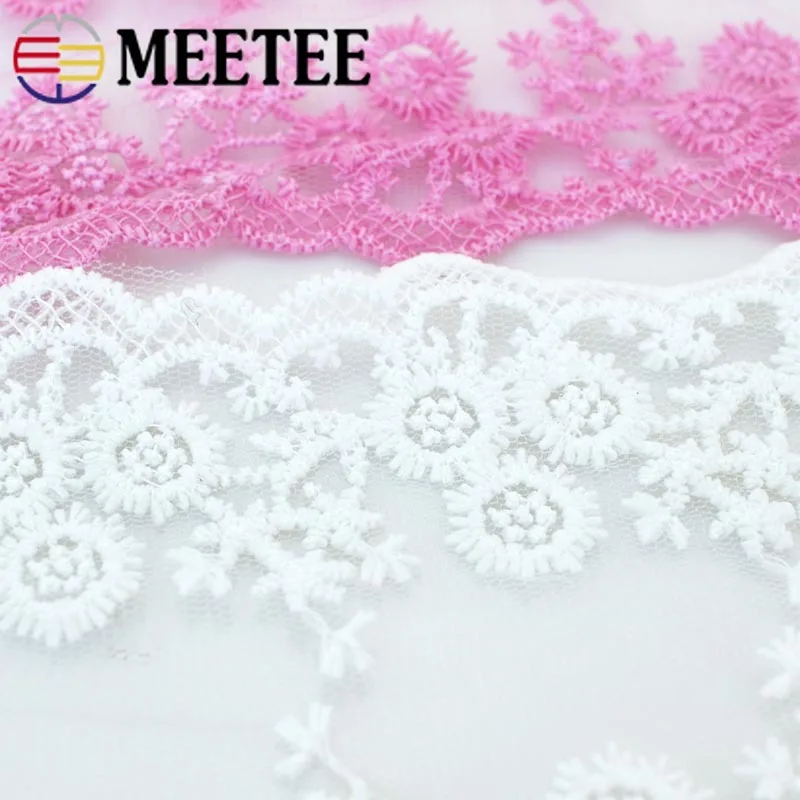 MEETEE 15Yards 11cm Mesh Cotton Embroidery Lace Ribbon Garment Trims DIY Child Dress Decoration Trim Sewing Accessories | Дом и сад