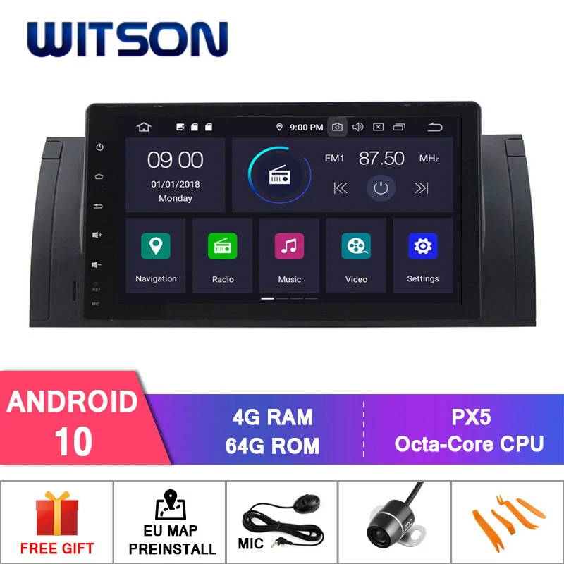 WITSON Android 10 0 автомобиля DVD GPS 9 &quotсенсорный экран для BMW 5 E39/BMW X5 E53 аудио система с gps