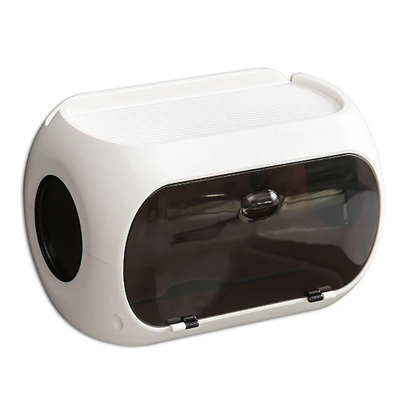 

Wall Mounted Toilet Paper Holder Waterproof Tissue Paper Storage Box Punch Free Bathroom Paper Storage Rack