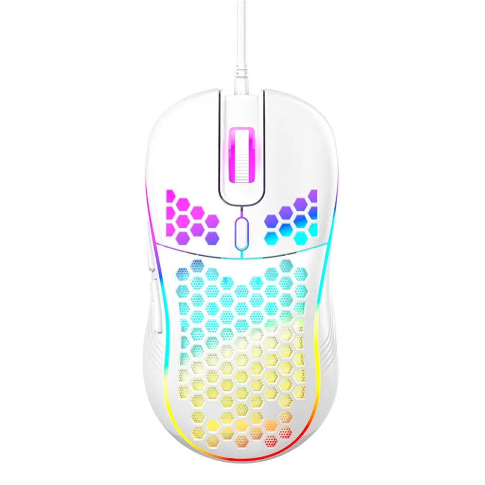 Lightweight RGB Gaming Mouse 7200DPI Honeycomb Shell Ergonomic Mice with Ultra Weave Cable For Computer Gamer PC Desktop | Компьютеры и