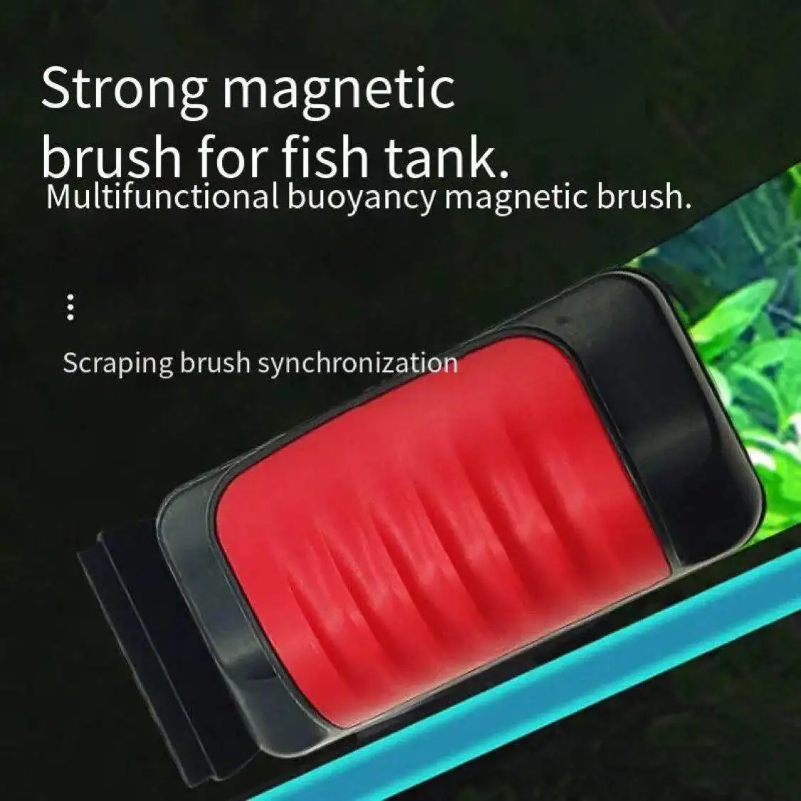Fish tank strong magnetic cleaning brush Suspended to clean fish algae with scraper aquarium accessor |