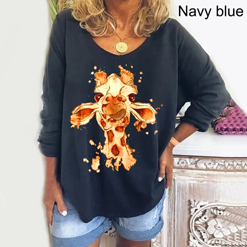 Женские Элегантные рубашки с принтом осень 2020 Повседневный свитер треугольным