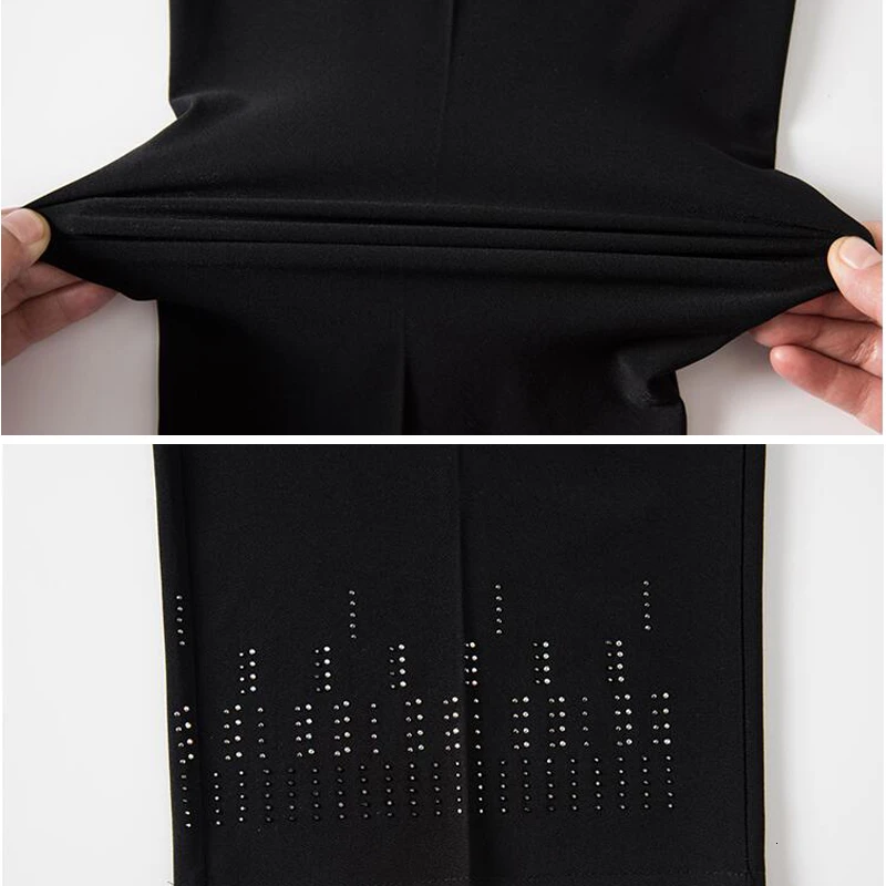 

New Summer Women Pant 2021 Fashion High Waist Loose Capris Pants Casual Straight Pants Black Plus Size Pantalon Pemme