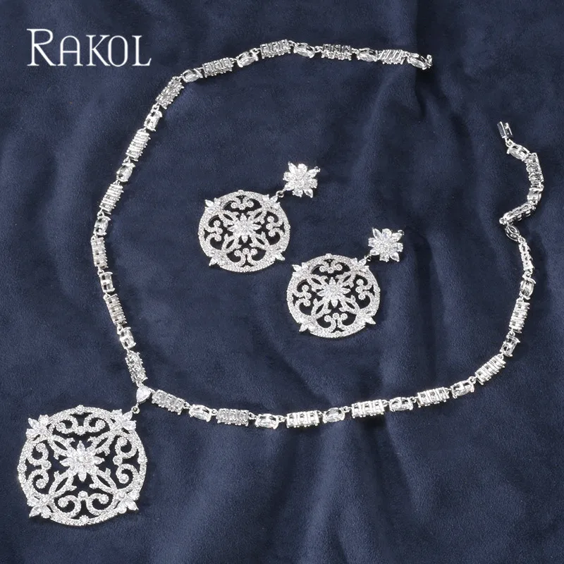 RAKOL новейший роскошный Искрящийся Блестящий кубический циркон большое круглое