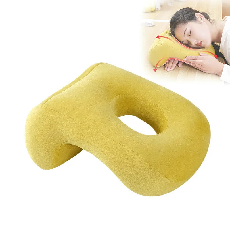 

Multifunctional Nap Pillow Pp Cotton Quilted Sleeping Hollow Plush Solid Color Pillow