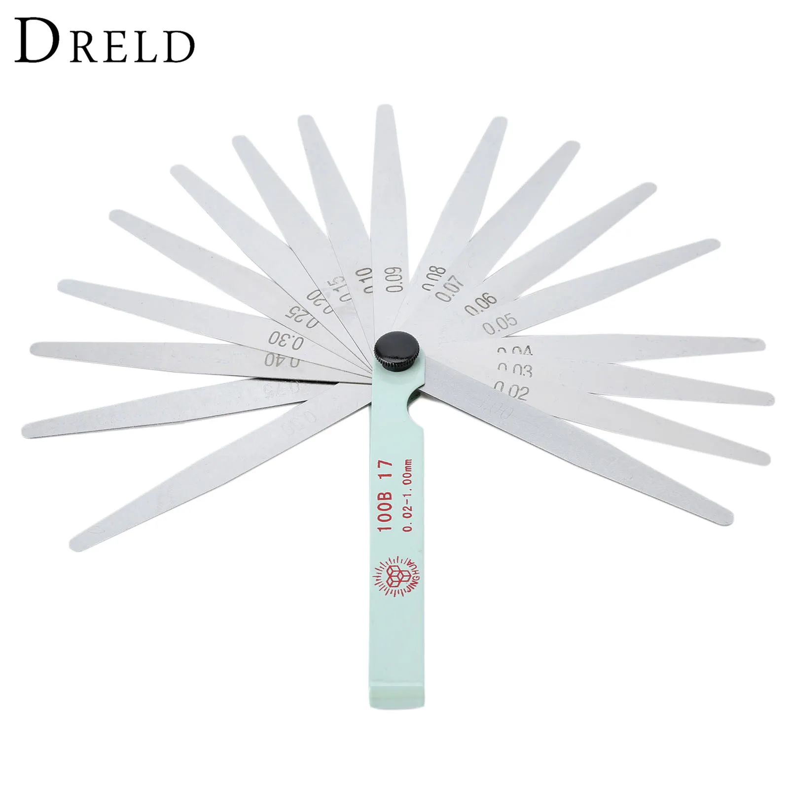

DRELD 17 Blades Spark Plug Thickness Gap Metric Filler Feeler Gauge Metric Measurement 0.02 to 1mm Steel Measuring Tools 100mm