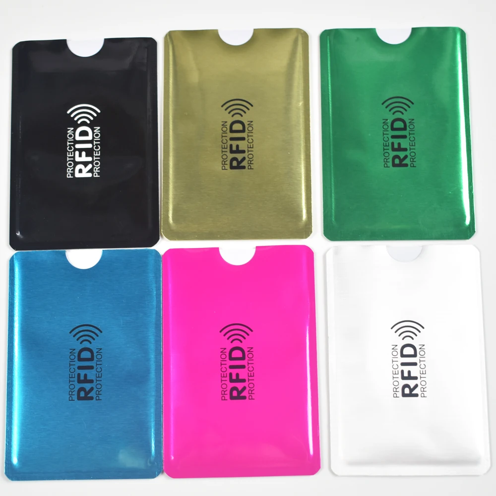 1pcs/lot anti-scan card sleeve Rfid Blocking Bank Card Protection Credit Holder Aluminium 6.3*9.1cm | Безопасность и защита