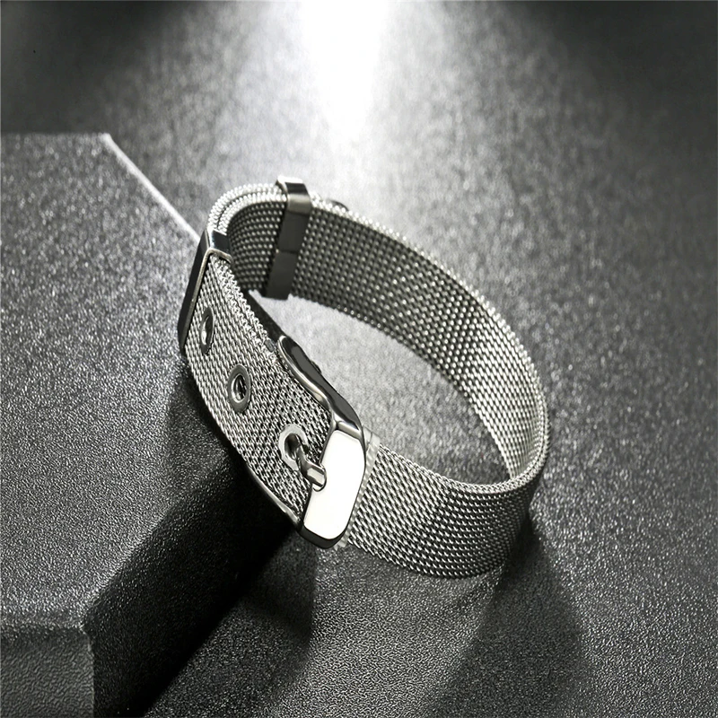Кожаные браслеты браслет из нержавеющей стали с пуговицами мужской на руку для