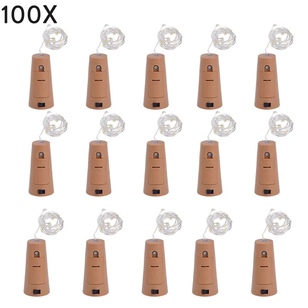

СВЕТОДИОДНАЯ Гирлянда для бутылок с пробкой, 10 светодиодов, 100 шт.