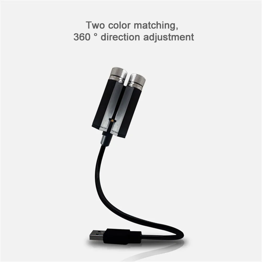 

Двухцветная вращающаяся Звездная лампа 5 в подходит для сцены, автомобиля, спальни, палатки, потолка USB-лампы голосового управления