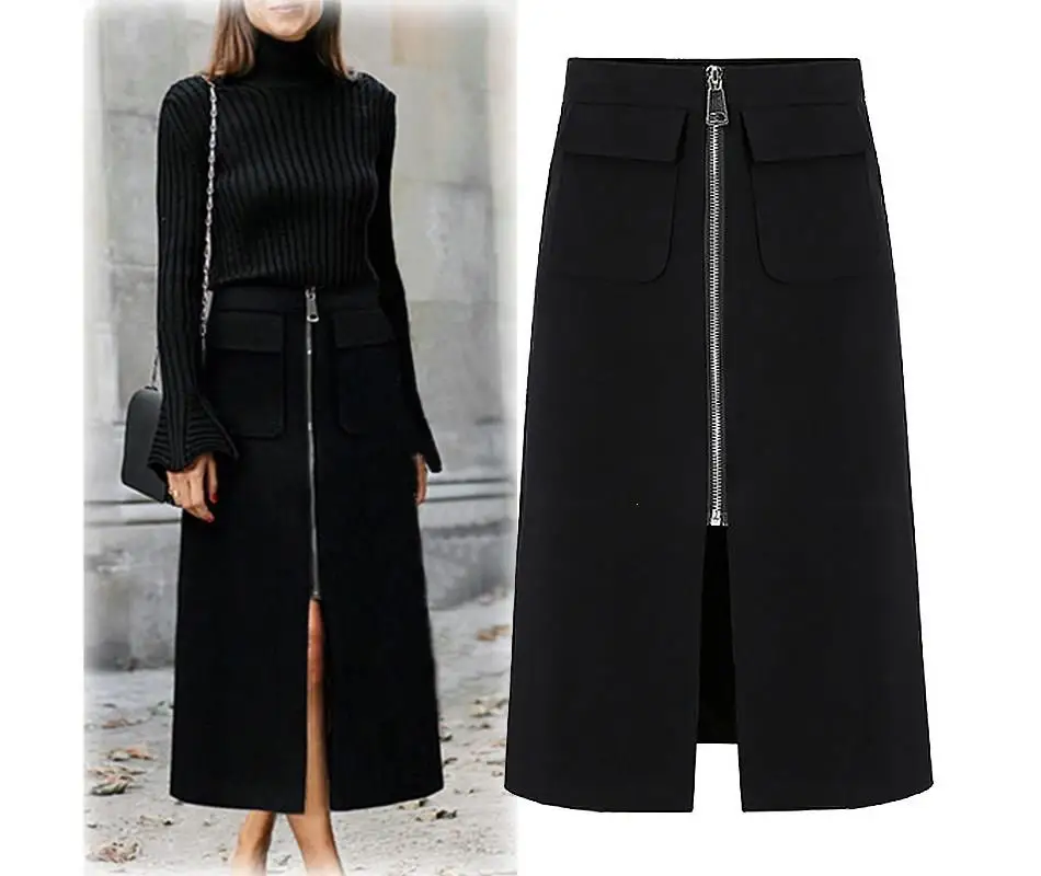 Sexy Women Fashion High Waist Pencil Maxi Skirt Casual Long Black Solid Skirts | Женская одежда
